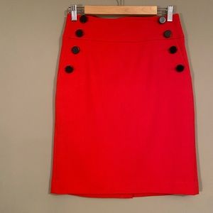 LOFT Red Pencil Skirt